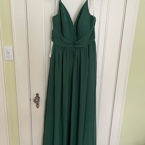 Azazie Serena Dress size 14 DARK GREEN
